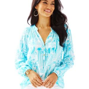 Lilly Pulitzer Elsa Top White La Via Loca NWT XS